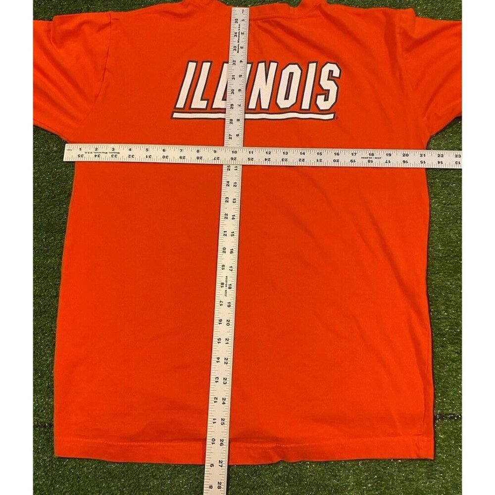 Illinois Fighting Illini shirt mens large orange Y2K retro football adult unisex - Picture 9 of 9